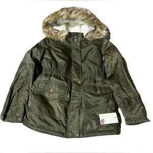 Girls 7/8 Faux Fur Lined Anorak Jacket With A Classy Look & Water Resistant